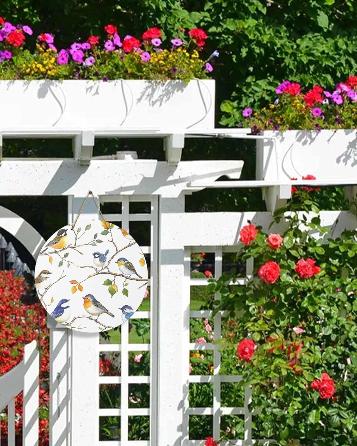 Spring Bird Welcome Sign for Front Door
