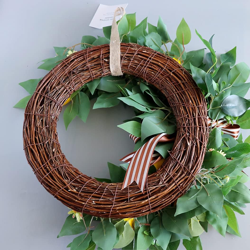 Ansuma 20 Inch Artificial Lemon Wreath for Front Door
