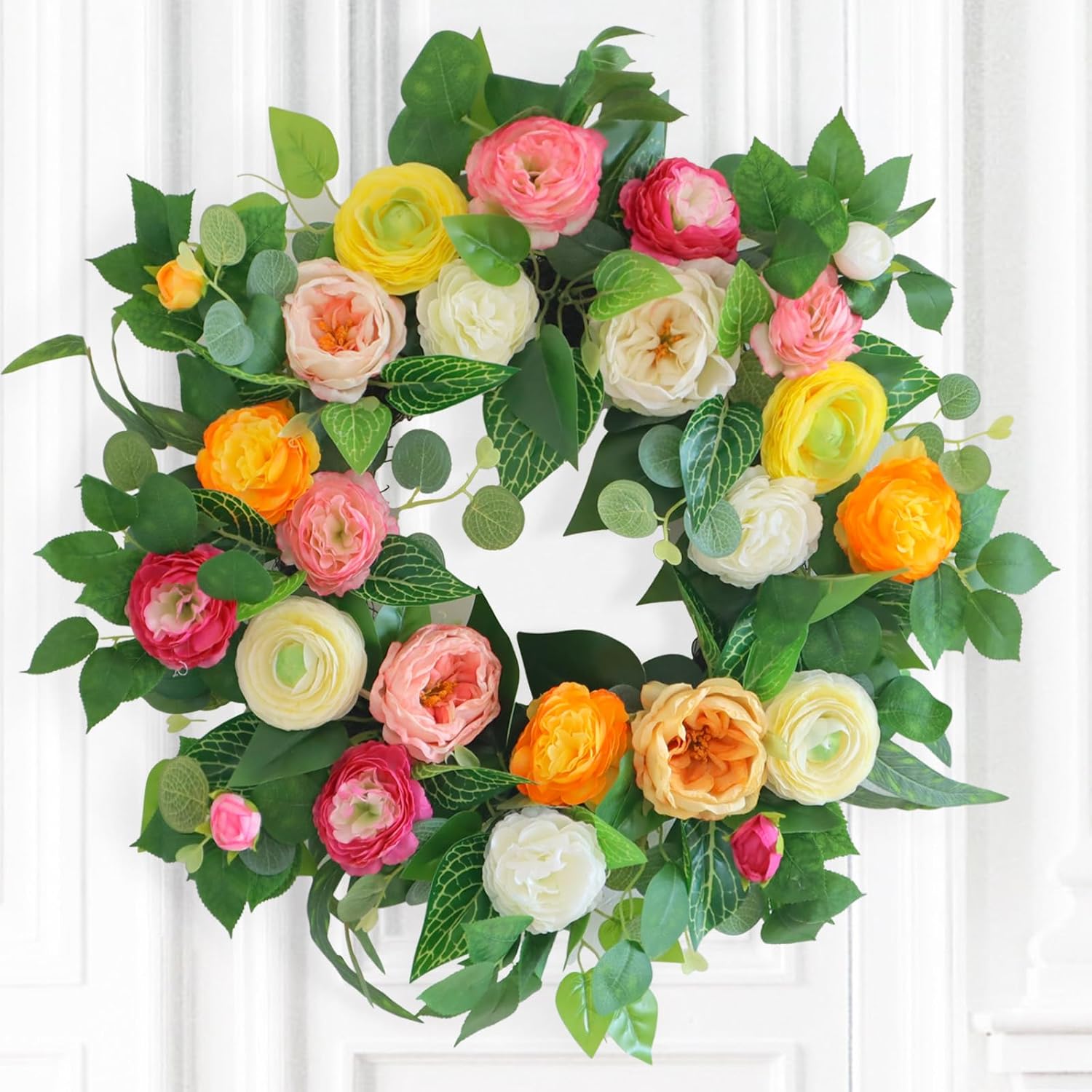 24 Inch Artificial Wreath for Front Door and Wall