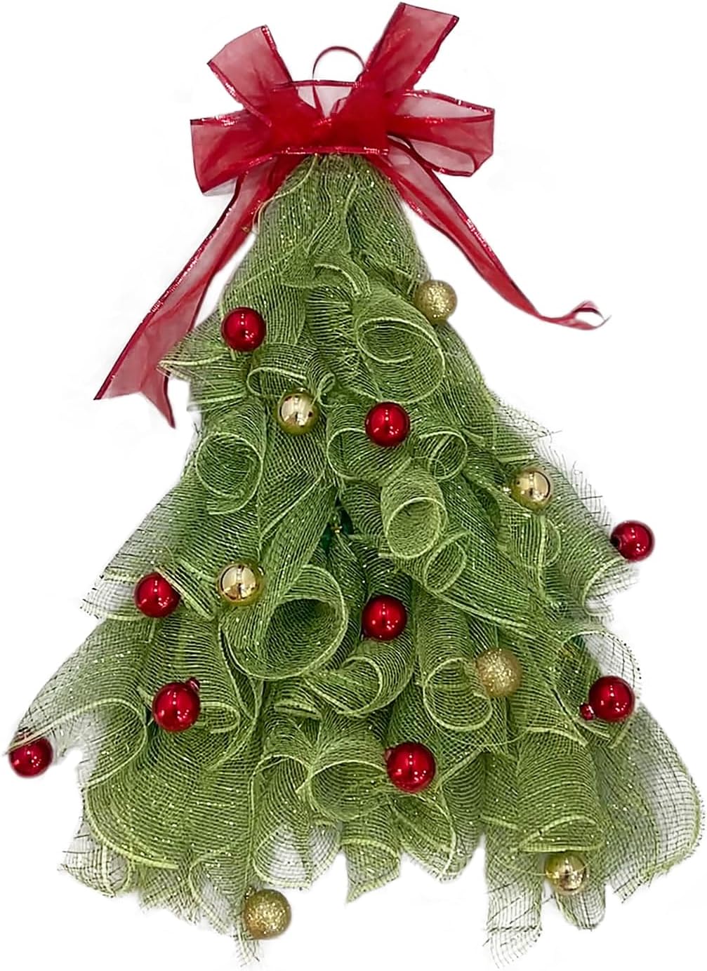 POTRUWE Handmade Christmas Tree Wreath for Front Door