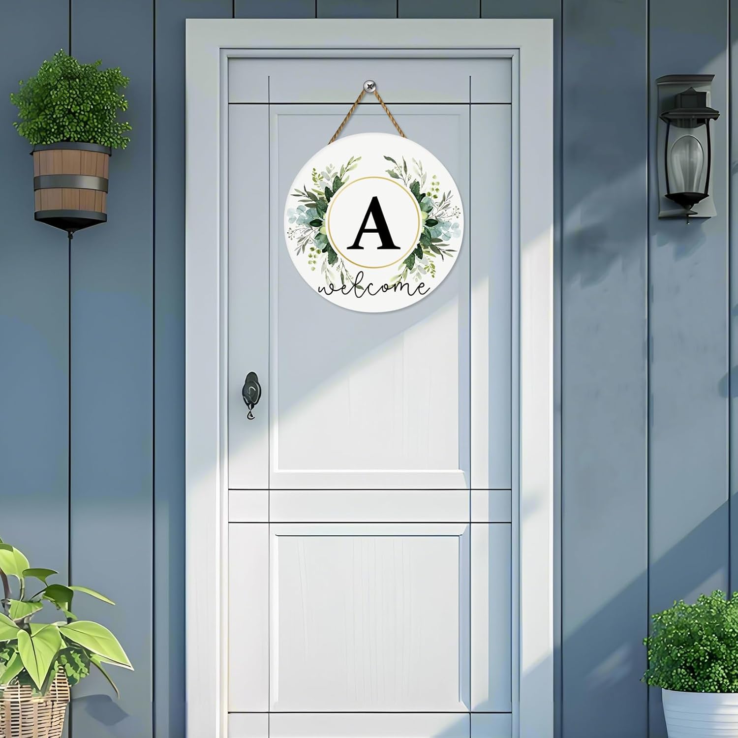Monogram Letter A Wreath for Front Door Decor