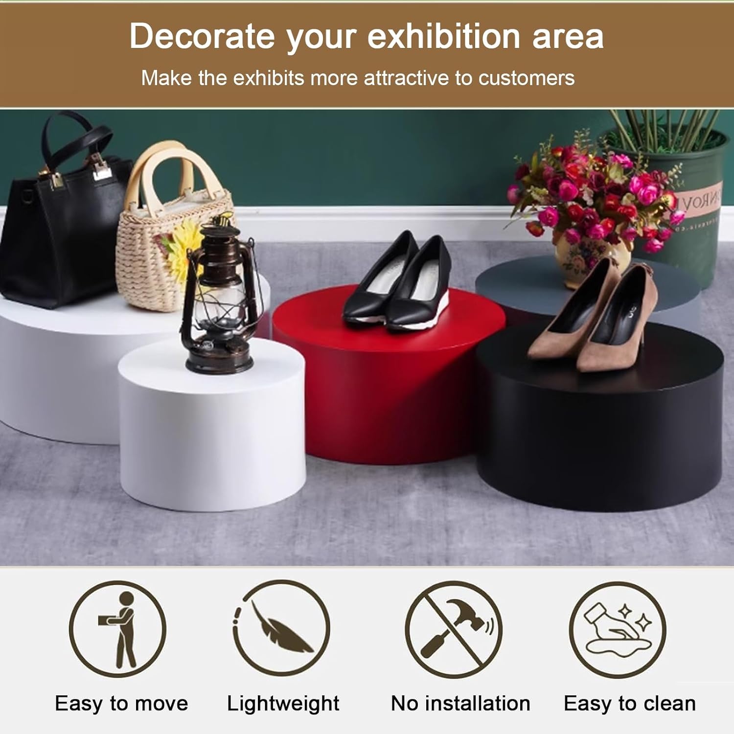 Round Display Pedestal Stand for Event Decor