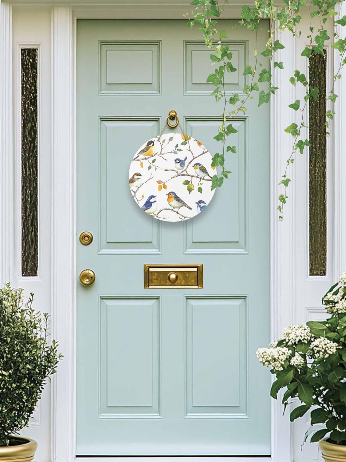 Spring Bird Welcome Sign for Front Door