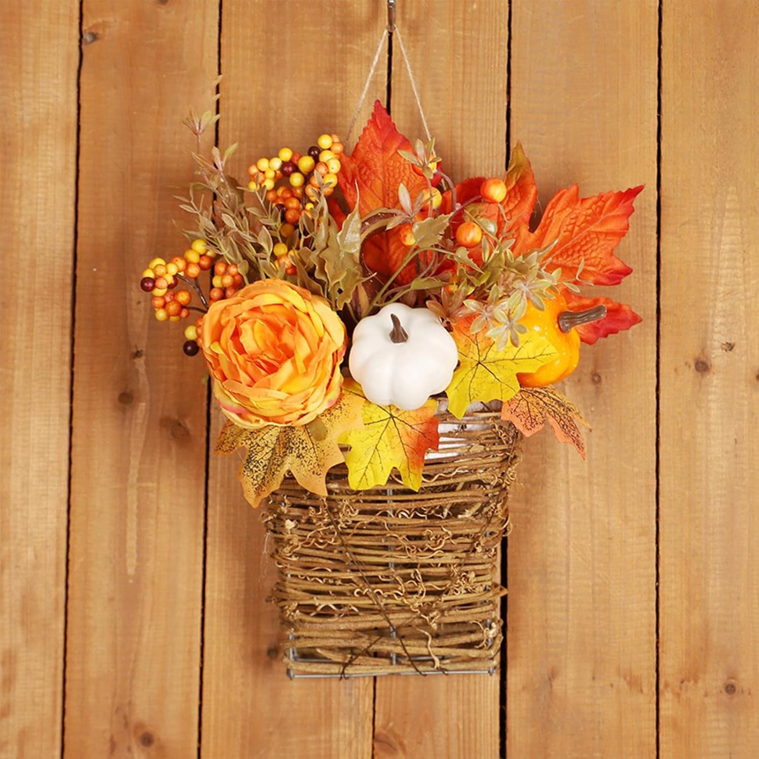 FQQWEE Peony Fall Door Wreath Decor