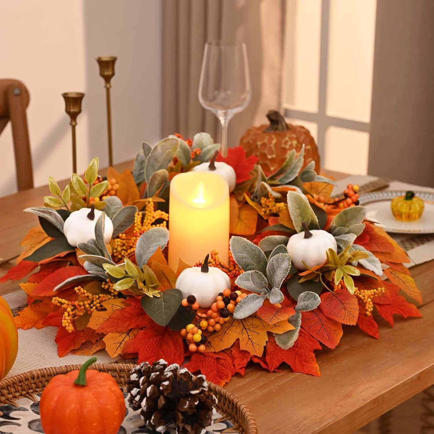 Waipfaru Fall Wreath for Front Door 22 Inches