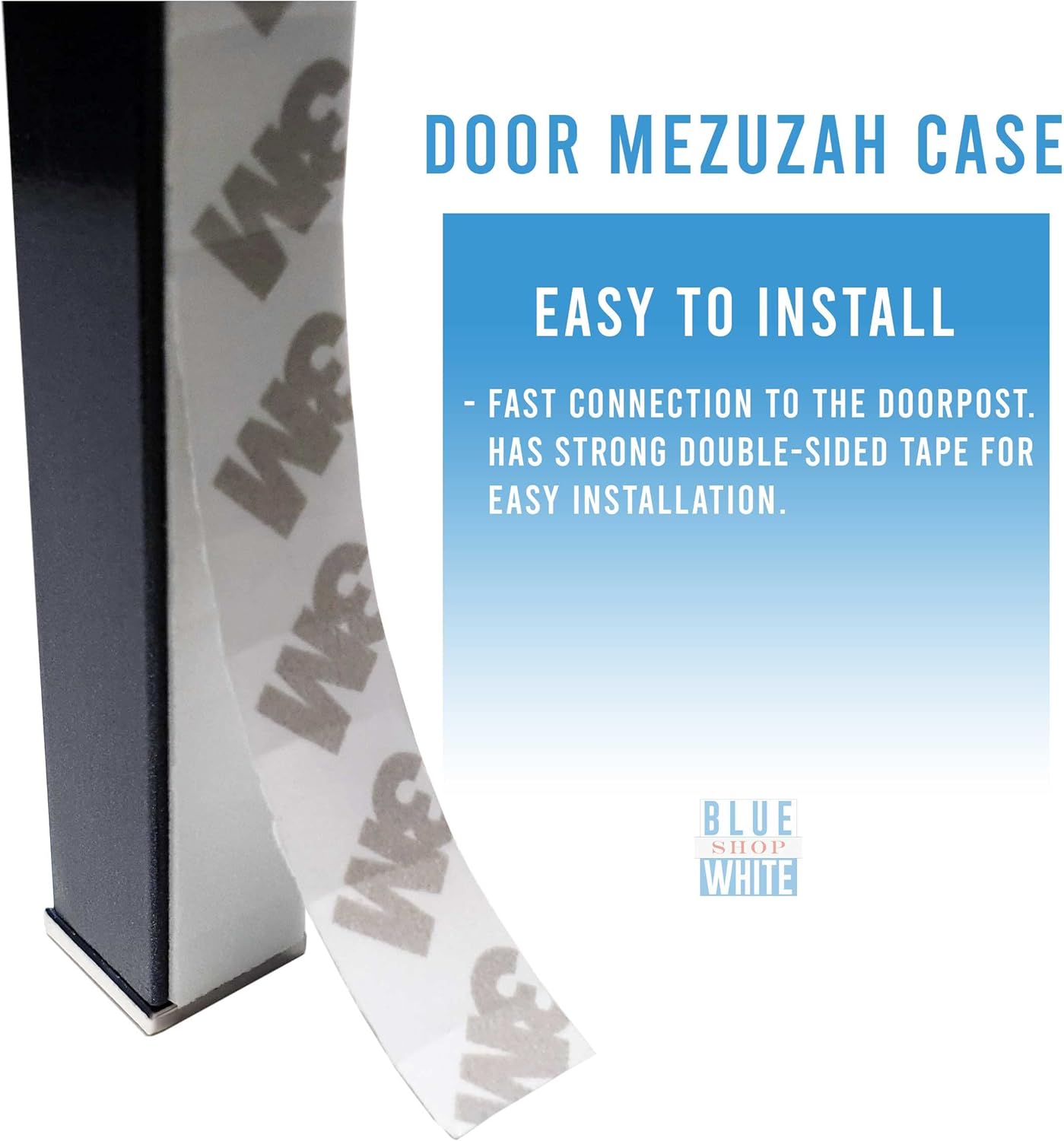 Elegant Modern Door Mezuzah Case Taupe Self Stick