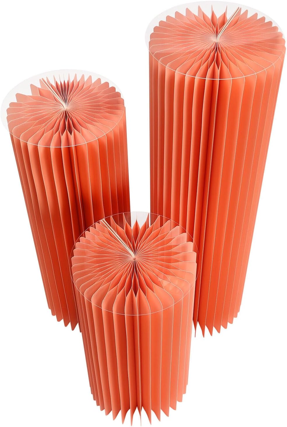 3 Pcs Foldable Paper Columns Display Pedestal Stand with PVC Boards