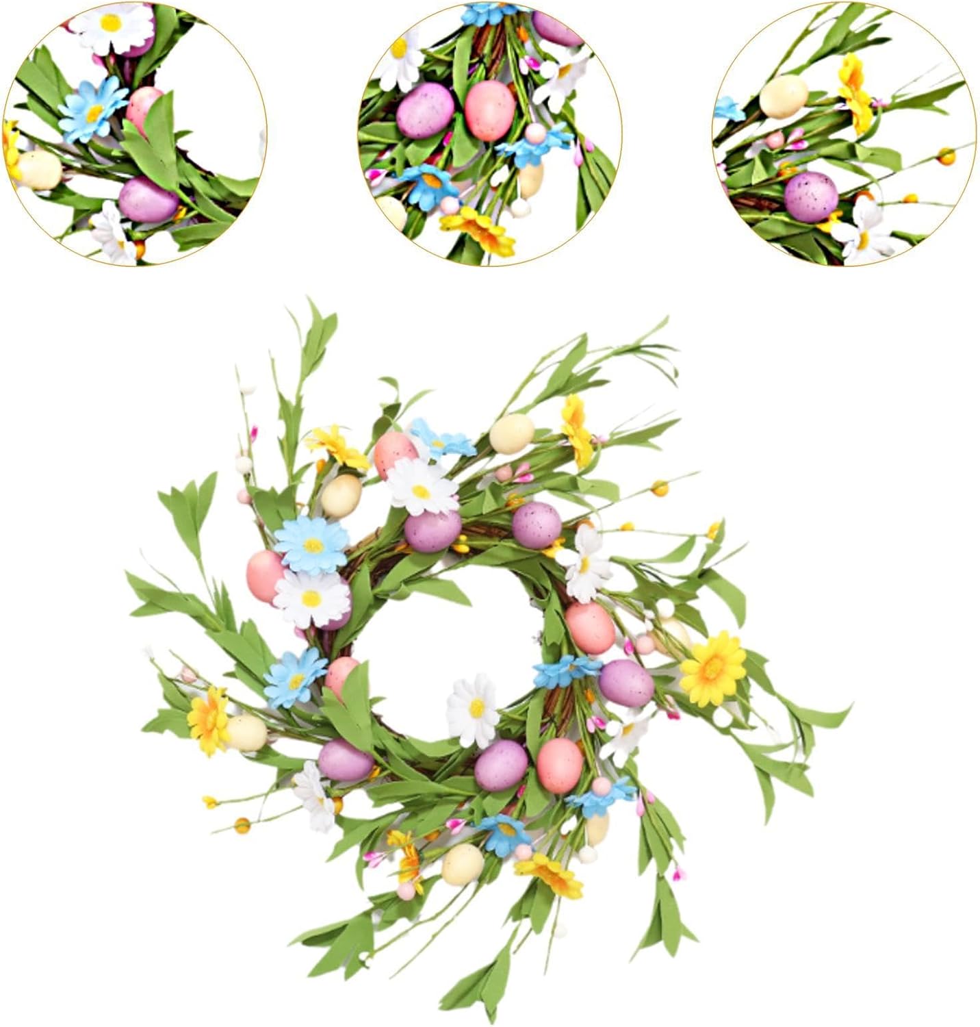 Easter Egg Wreath Display Backdrop for Front Door Garden 12 Inch
