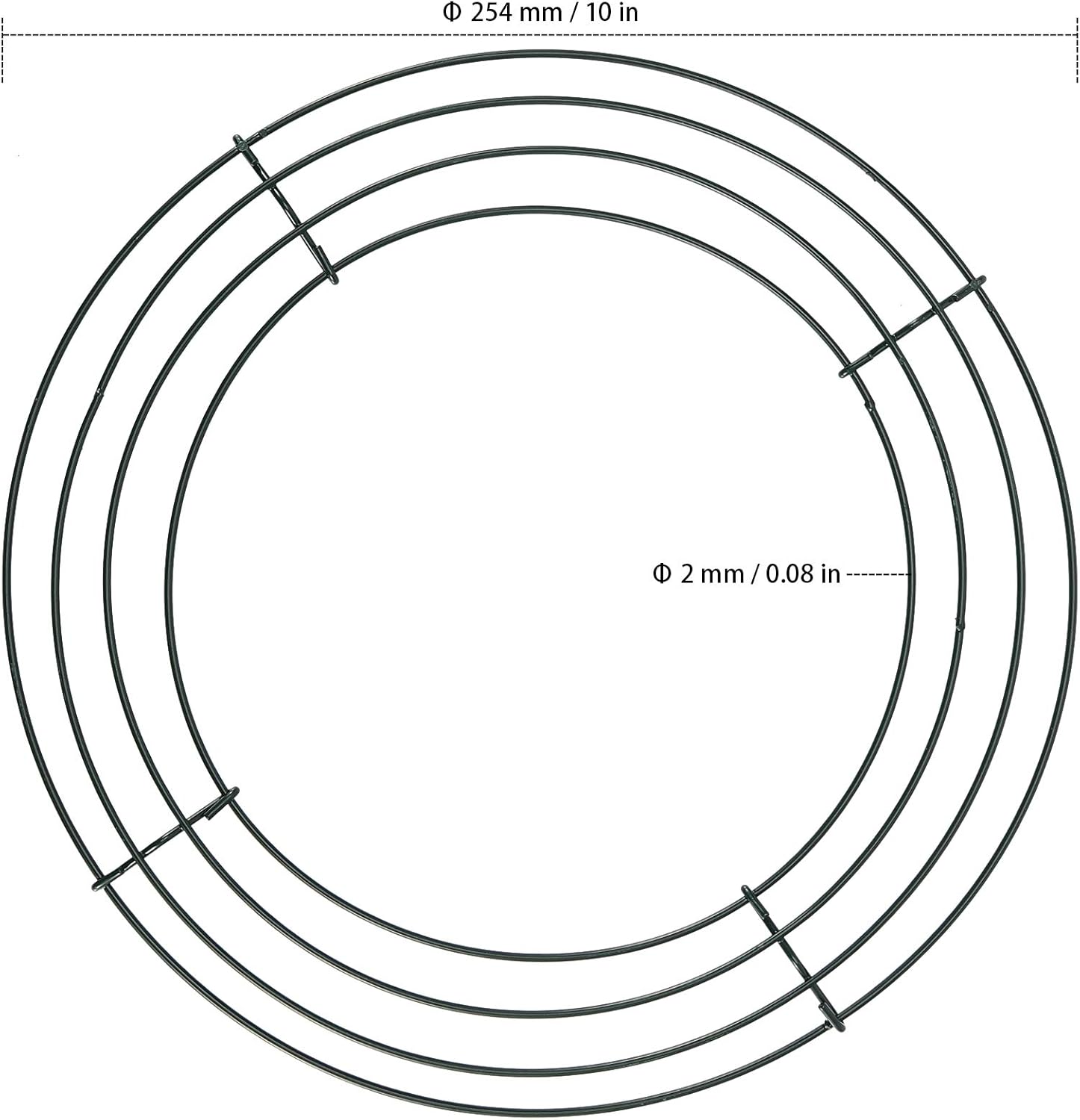 20 Pack 10 Inch Metal Wreath Frame Dark Green