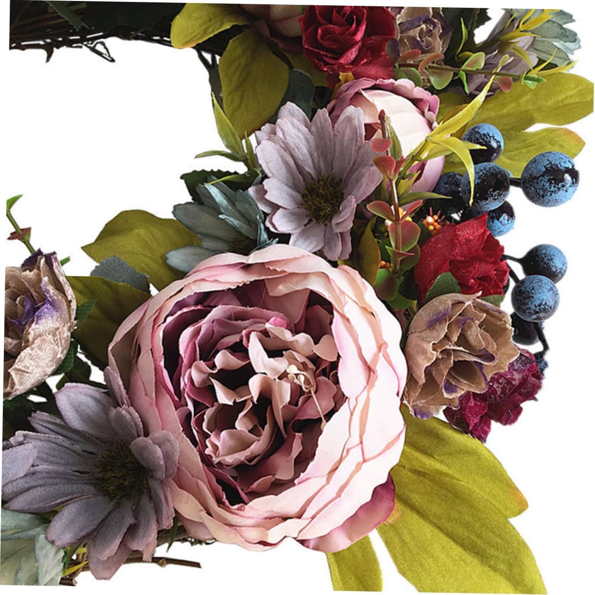 1pc Rattan Wreath Simulated Peony Garland Front Door Decor