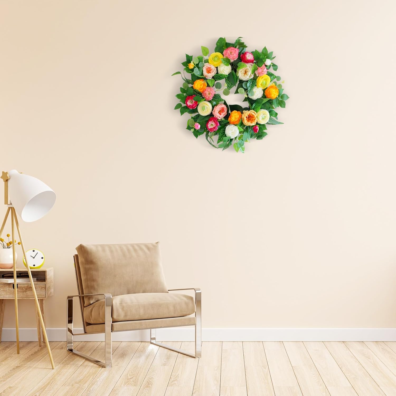 24 Inch Artificial Wreath for Front Door and Wall