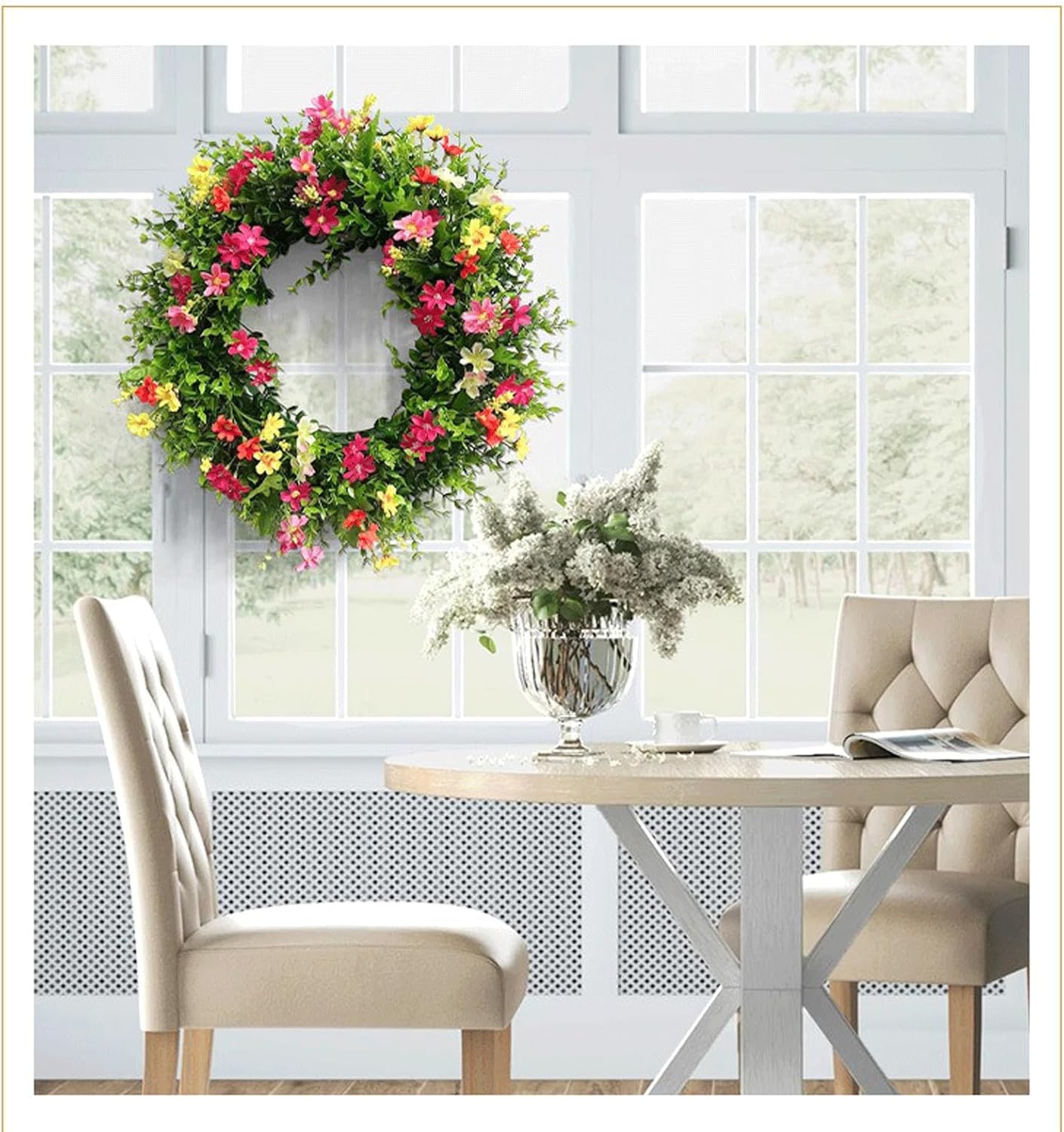 Welcome Wreath Front Door 18x18 Inch Decor Hanger