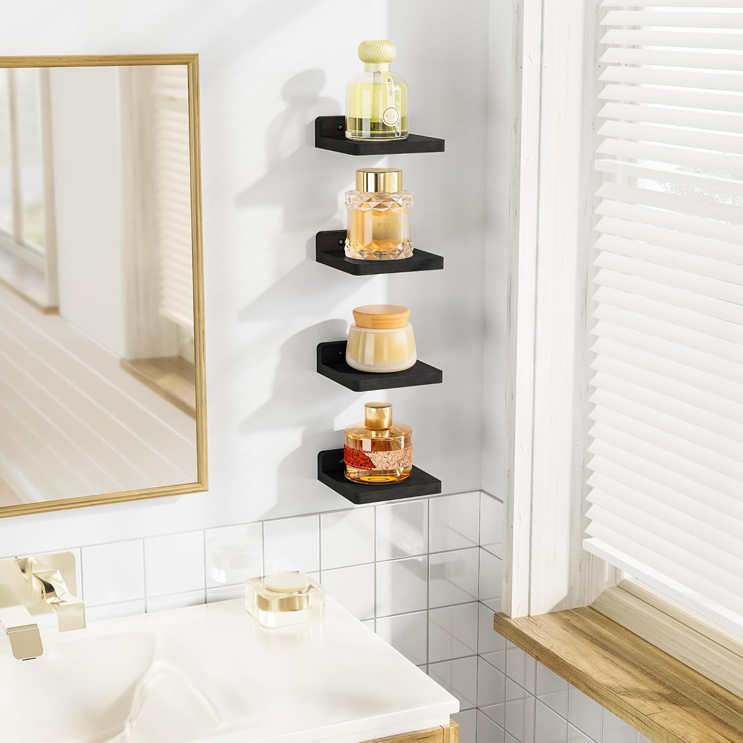 SRIWATANA 5 Inch Floating Shelves Set of 4