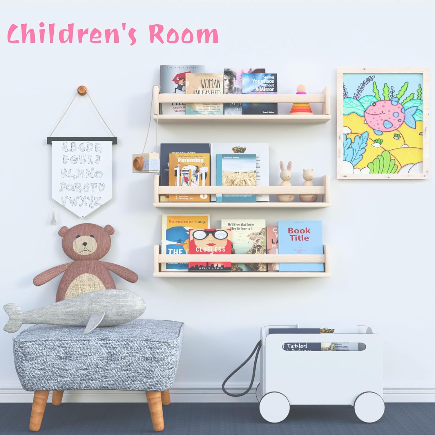 Floating Shelves 2 Pack 16 Inch Rustic Wood Wall Shelves