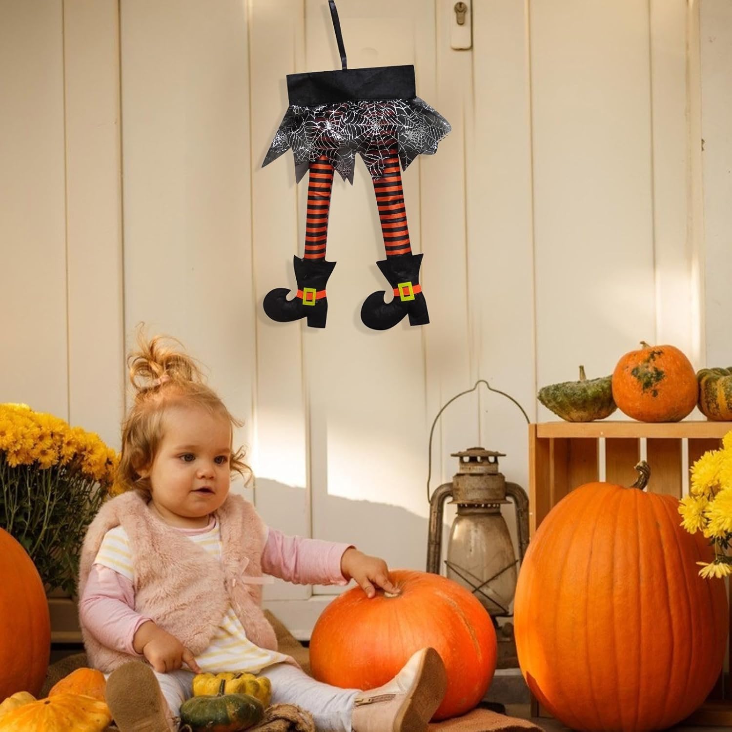 VIVIANYO HD 2PCS Halloween Witch Legs Plush Decoration