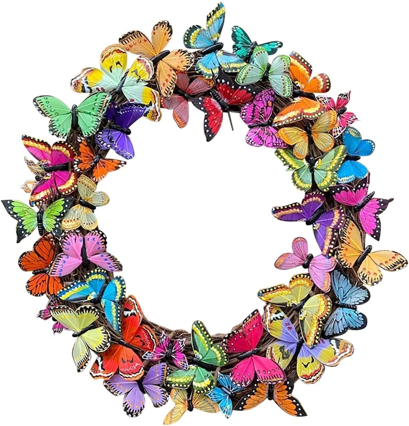 Butterfly Front Door Wreath with Artificial Tulips