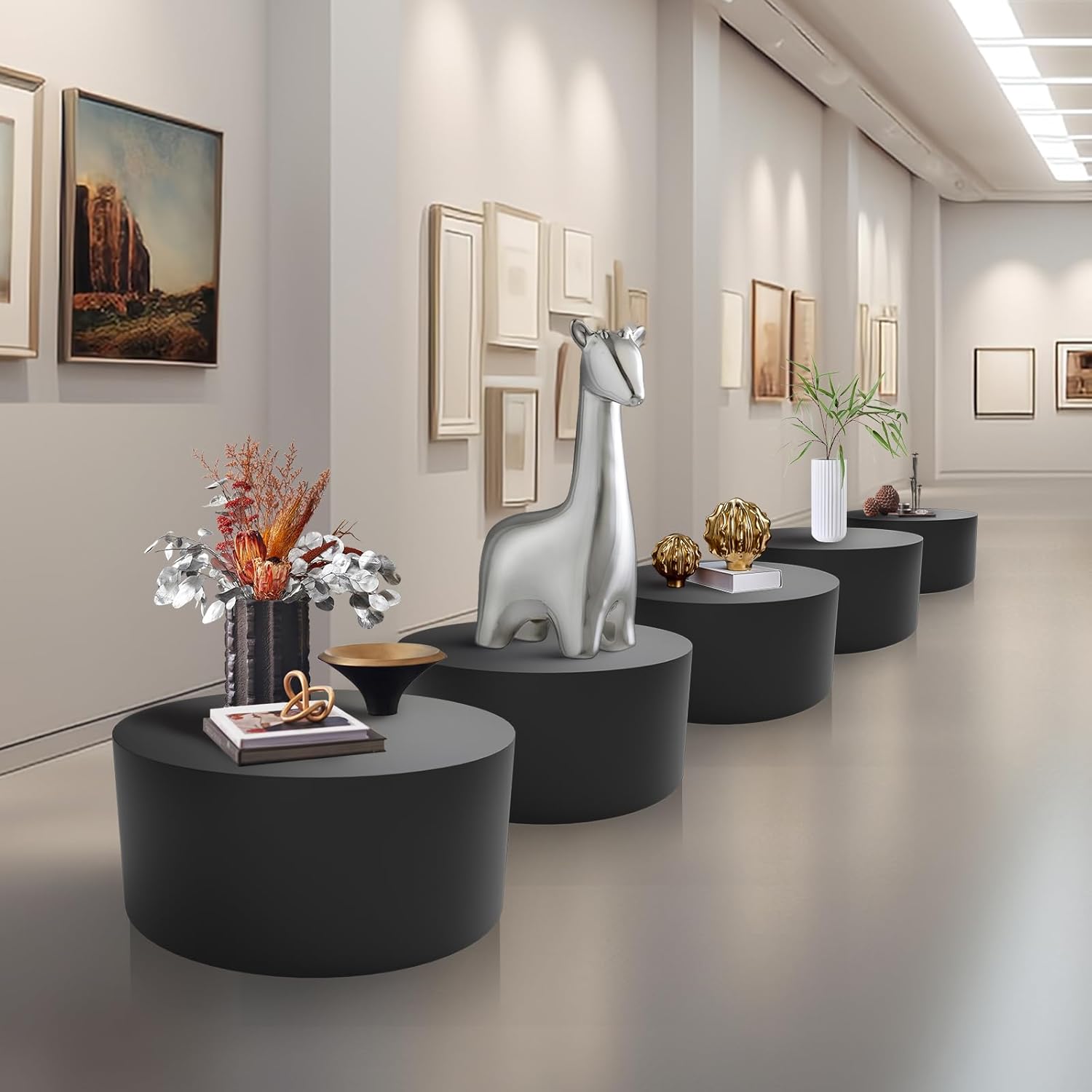 Black Round Mannequin Display Pedestal Stand