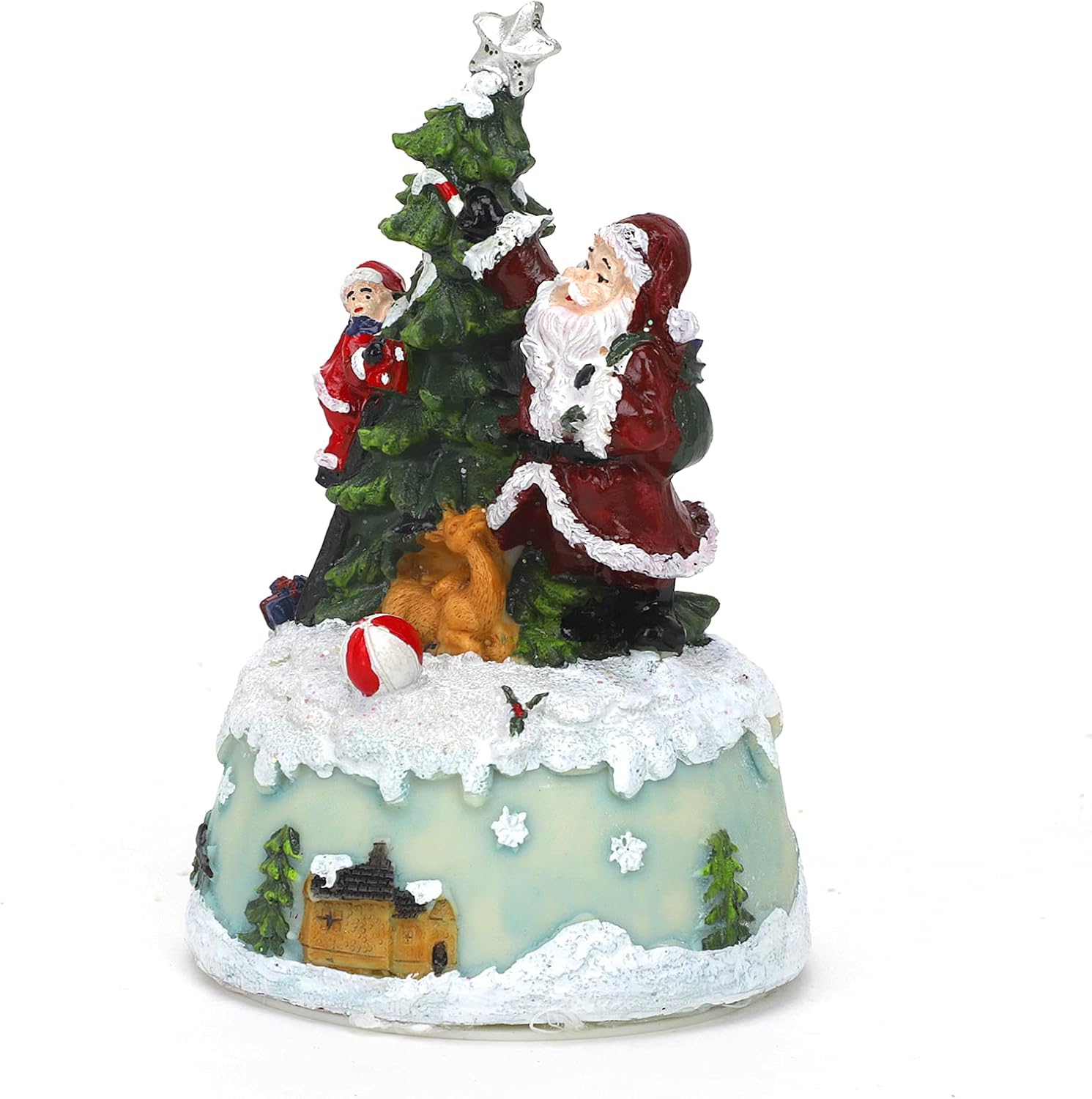 Beisto Christmas House Figurine with Light and Music