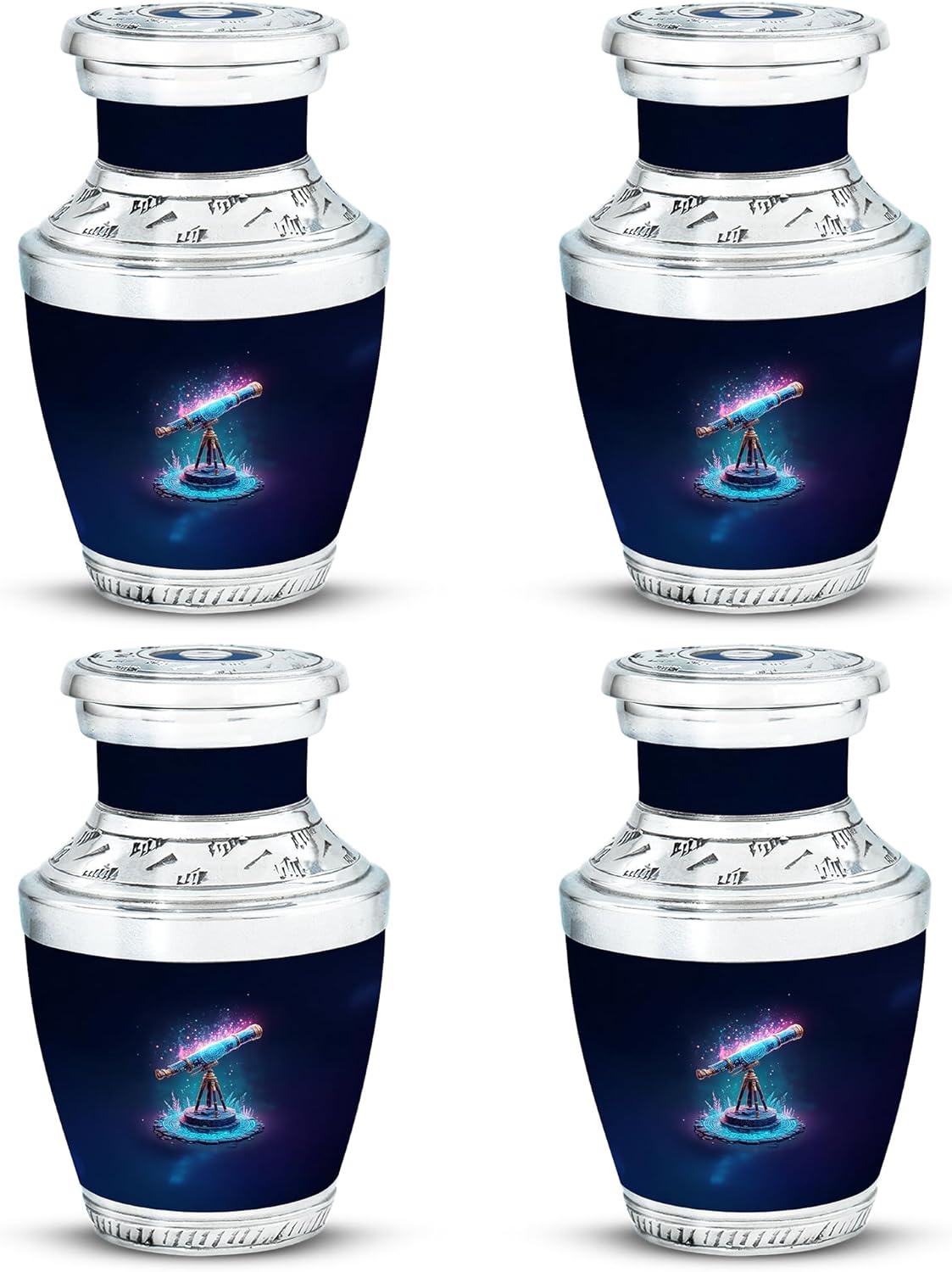 Yatskia Blue Telescope Urn for Ashes 3 Inch Set of 4