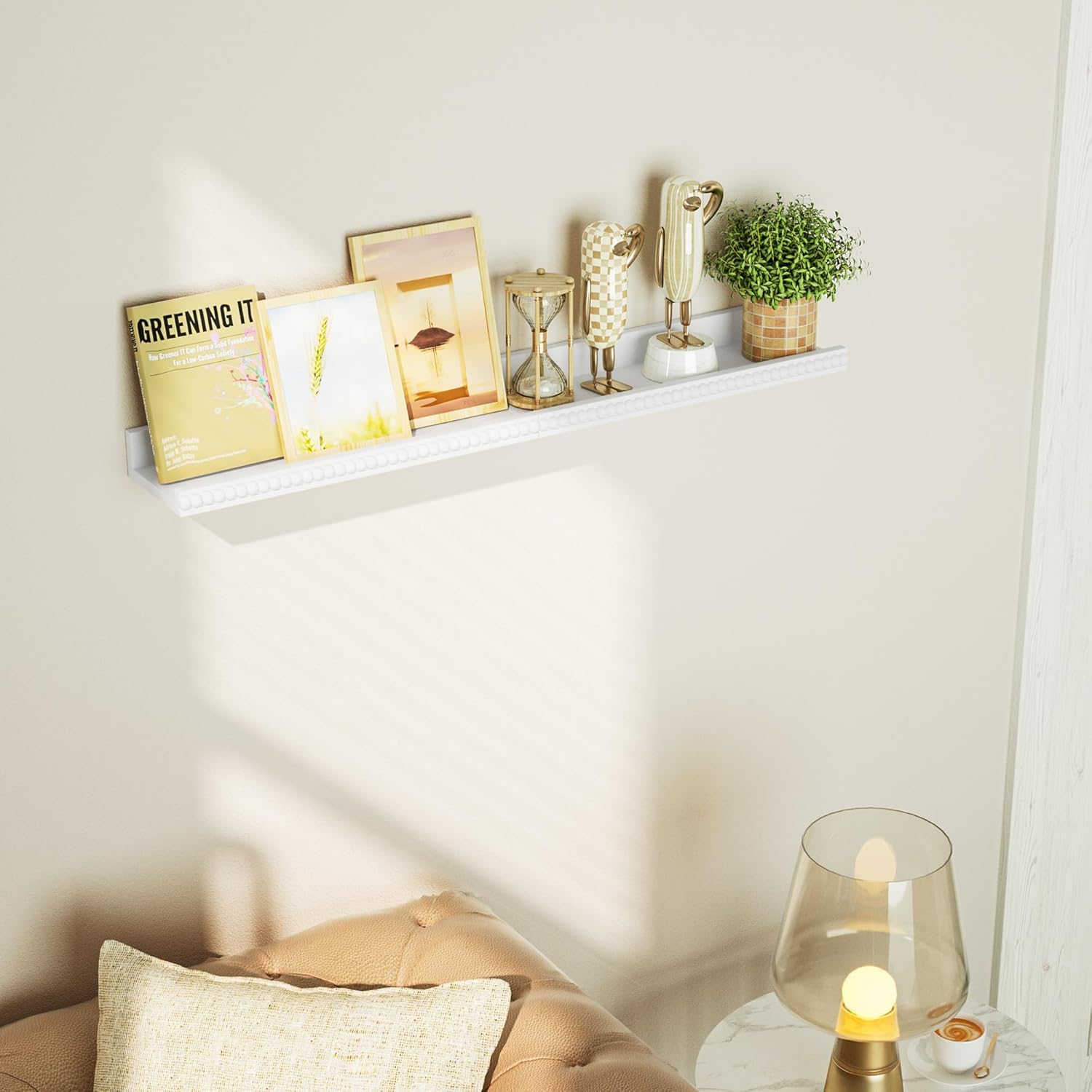 Alsonerbay Modern Floating Shelves Set of 2 with White Finish