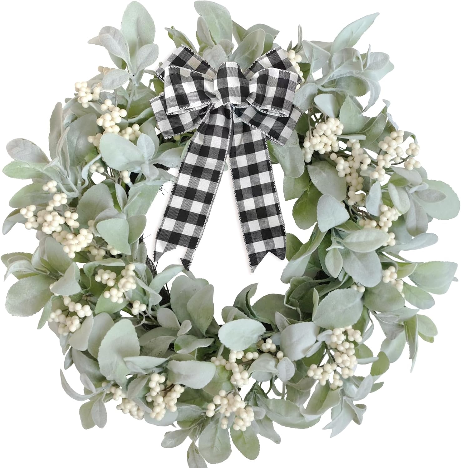 Bibelot 18 Inch Lambs Ear Wreath Spring Decor