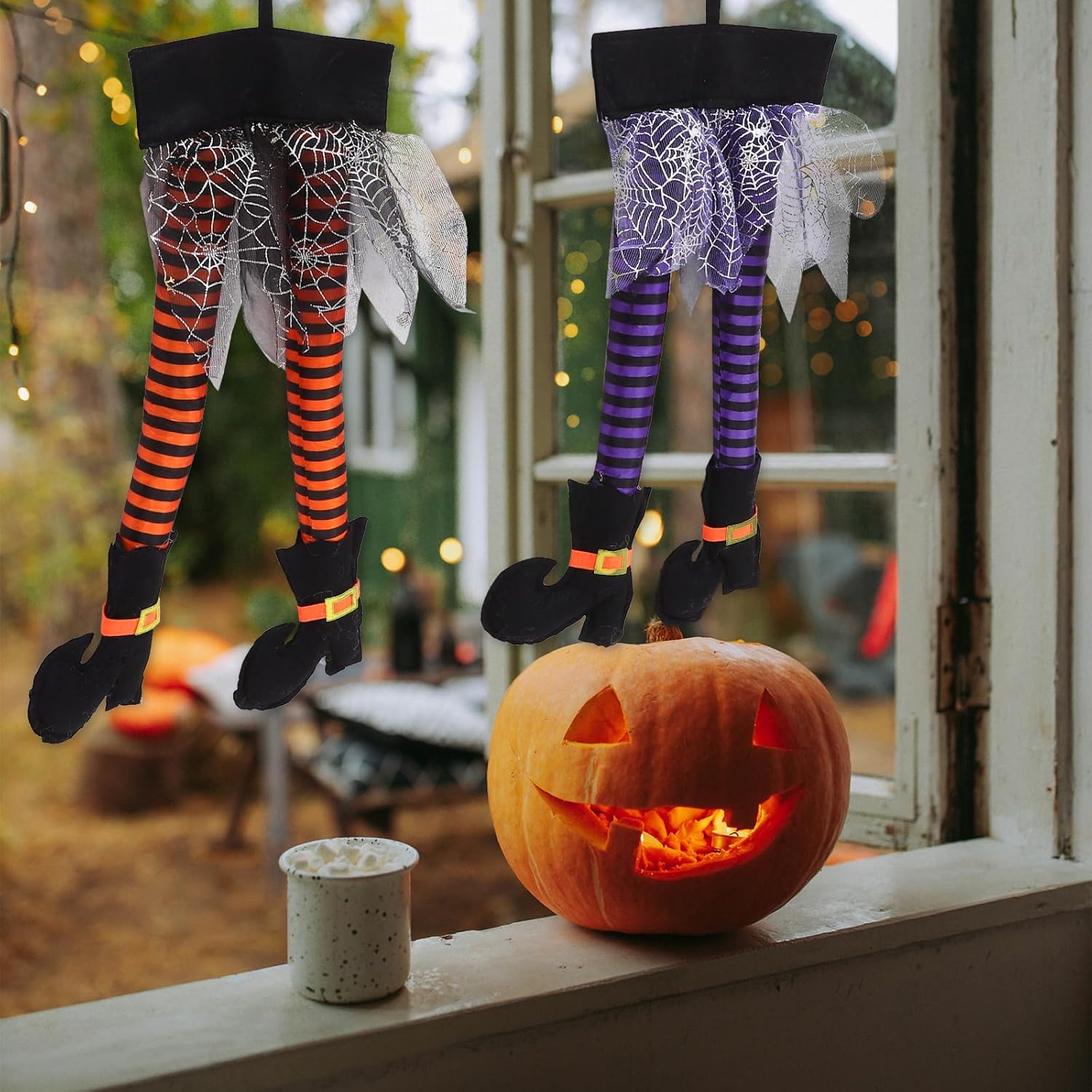 DOITOOL Halloween Witch Legs 2Pcs Plush Decoration