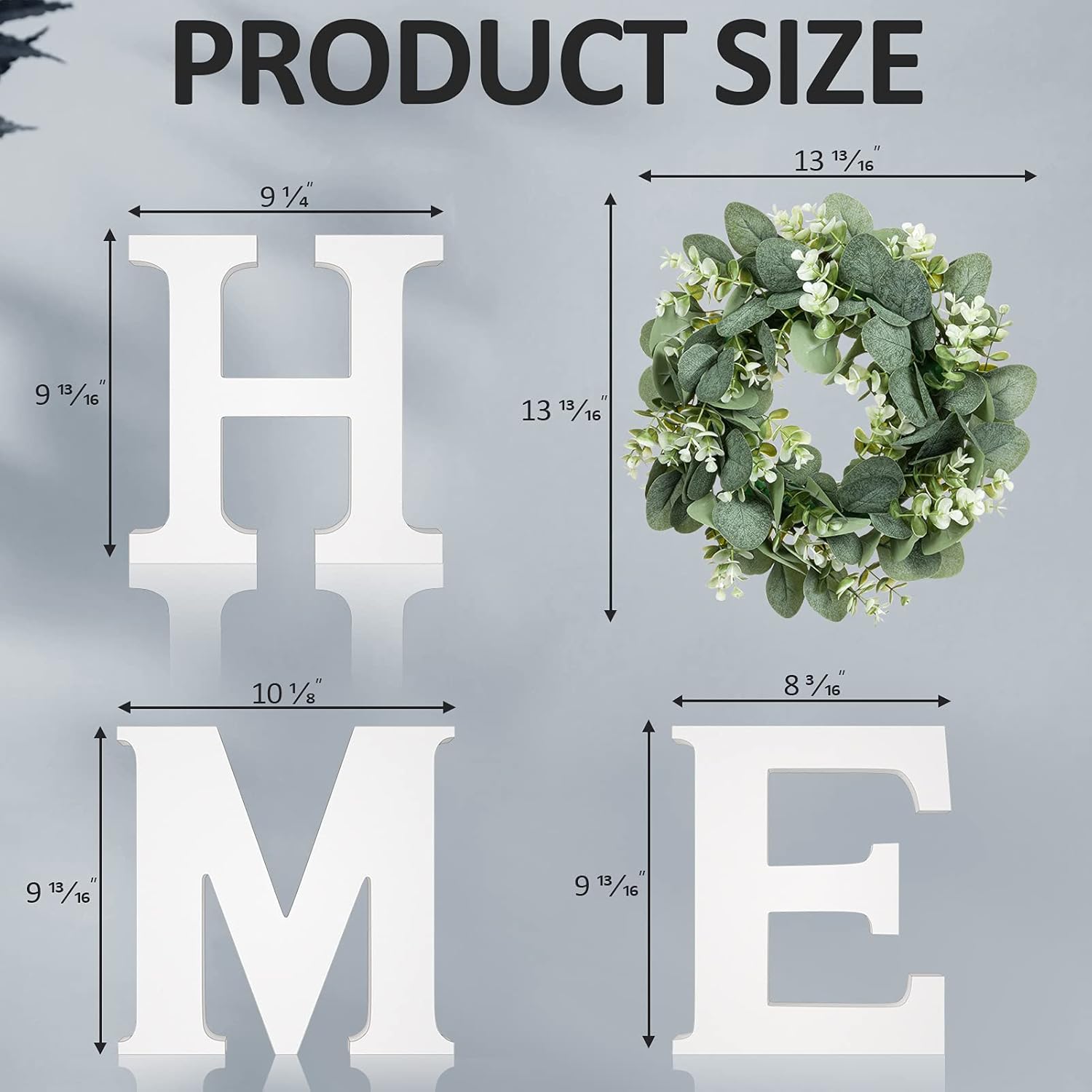 MAYICIVO Modern Wooden Home Sign with Wreath