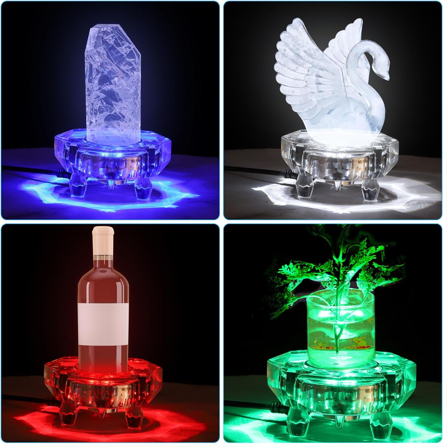 PATIKIL Crystal LED Light Base Stand for 3D Glass Ball Display