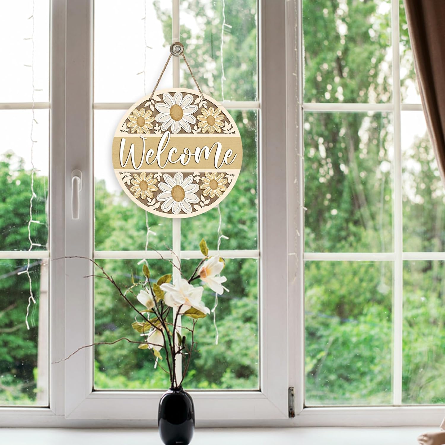 Deroro Spring Summer Daisy Flower Front Door Sign