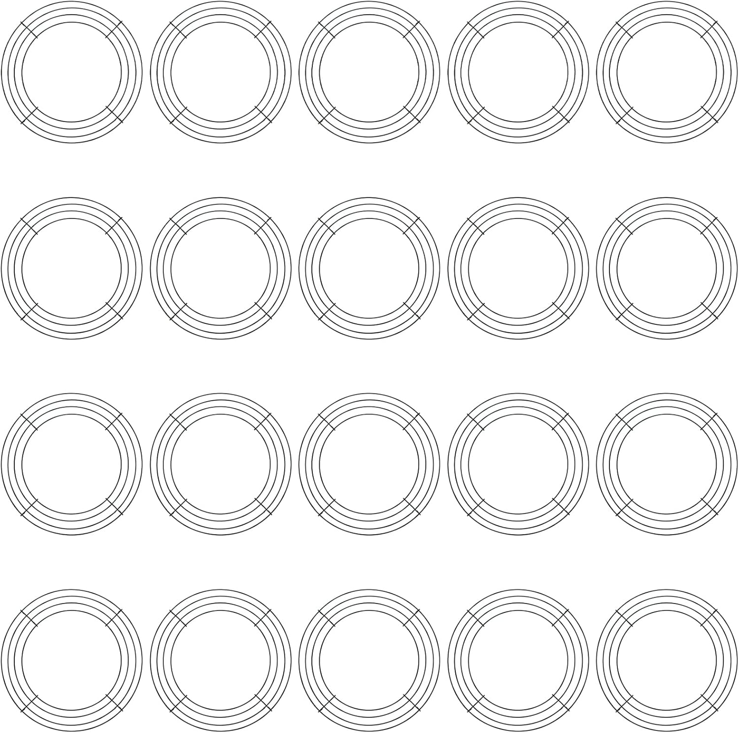 JAPCHET 20 Pack 10 Inch Metal Wreath Frames Dark Green