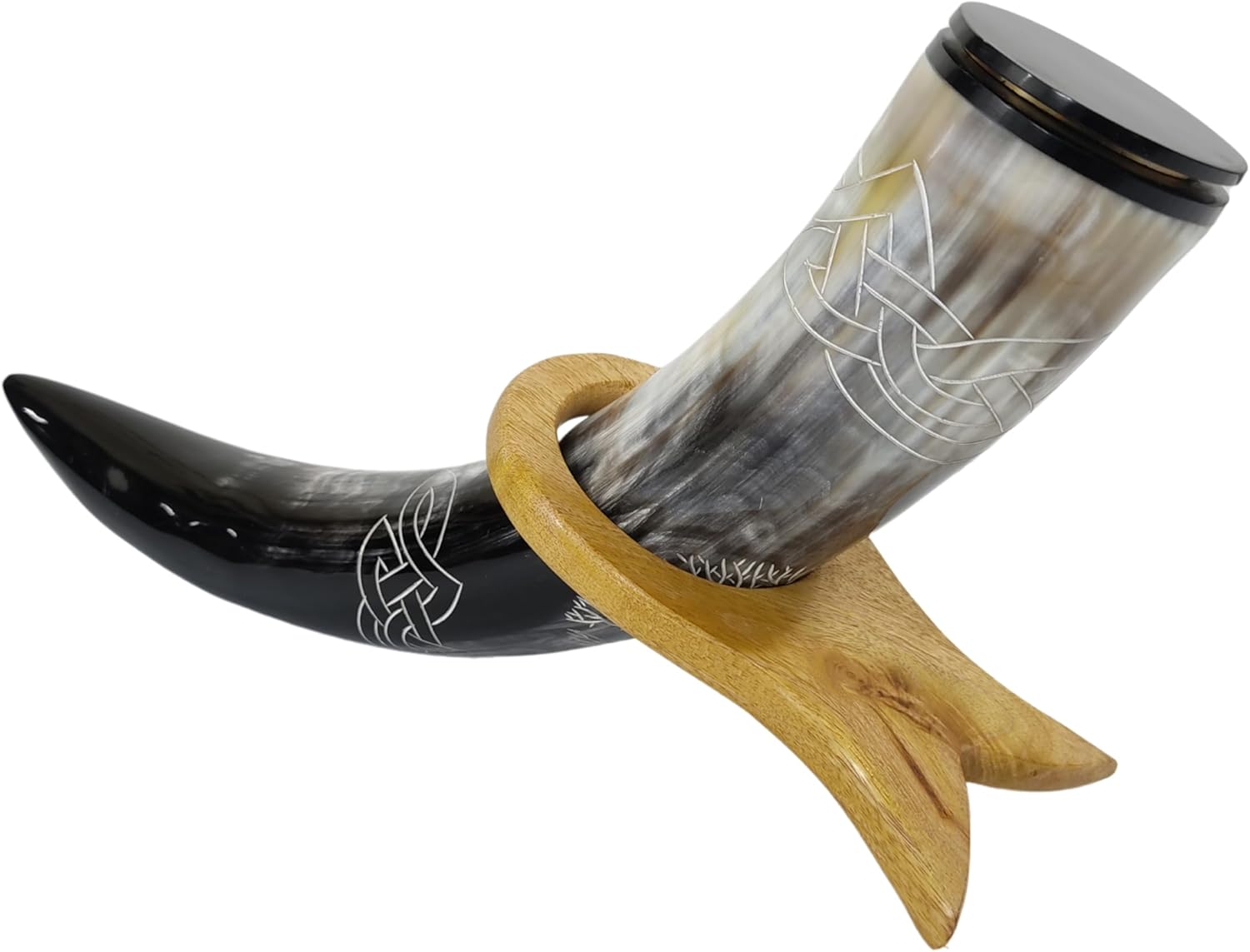 Unique Cremation Horn Urn With Vines Design