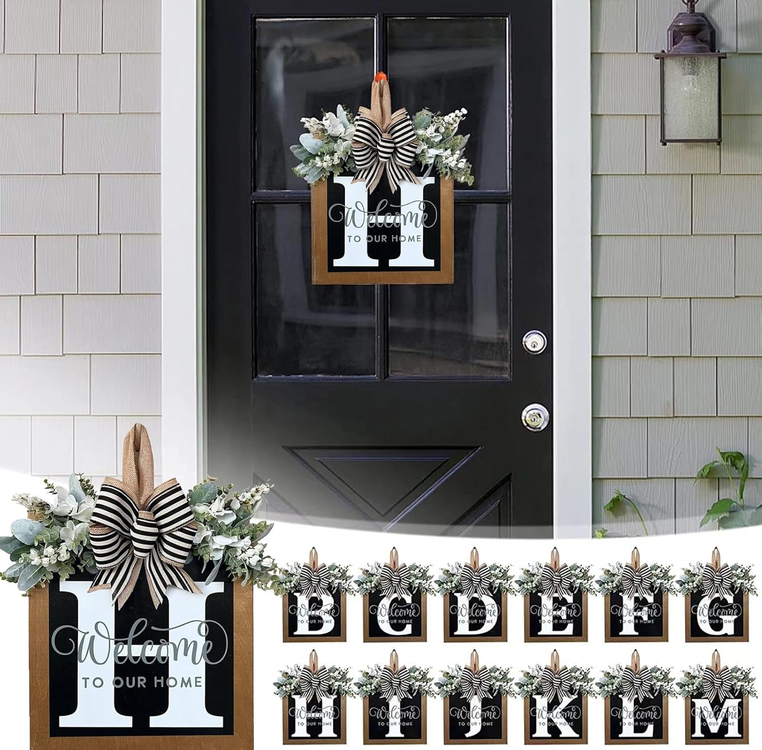 Customizable Family Name Wreath for Front Door