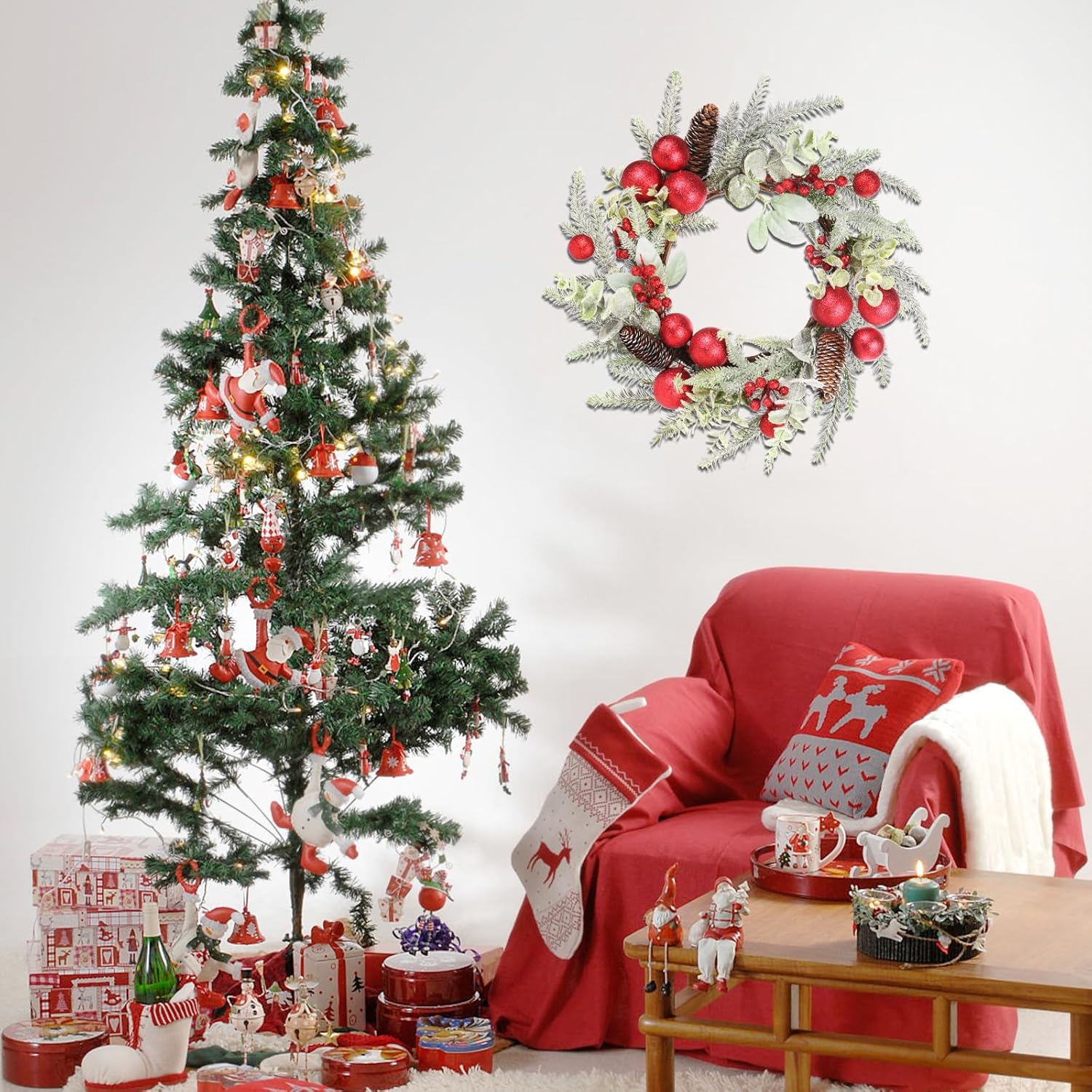 Super Holiday 20 Inch Red Christmas Wreath