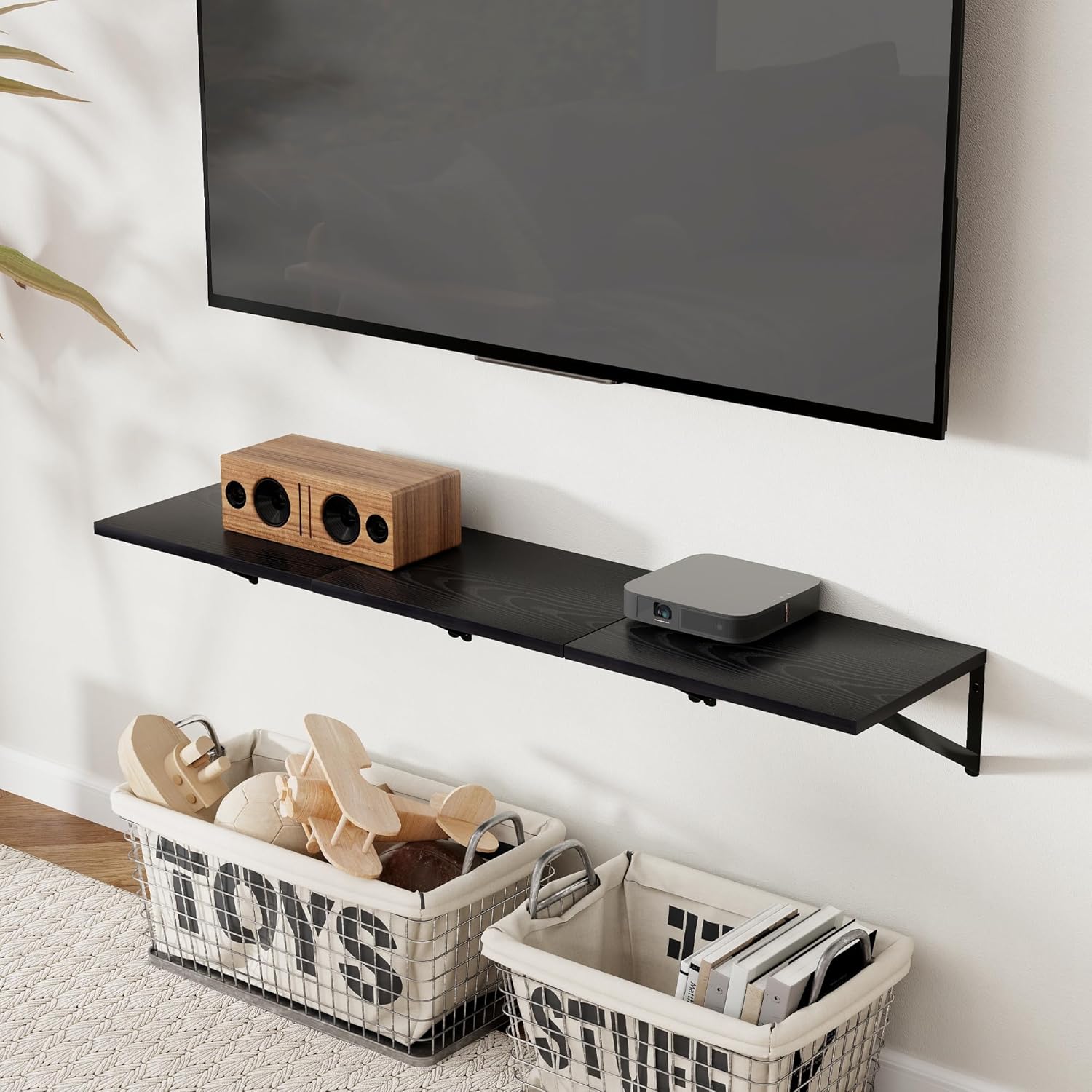 Axeman 16W x 12D Black Floating Shelves Set of 2