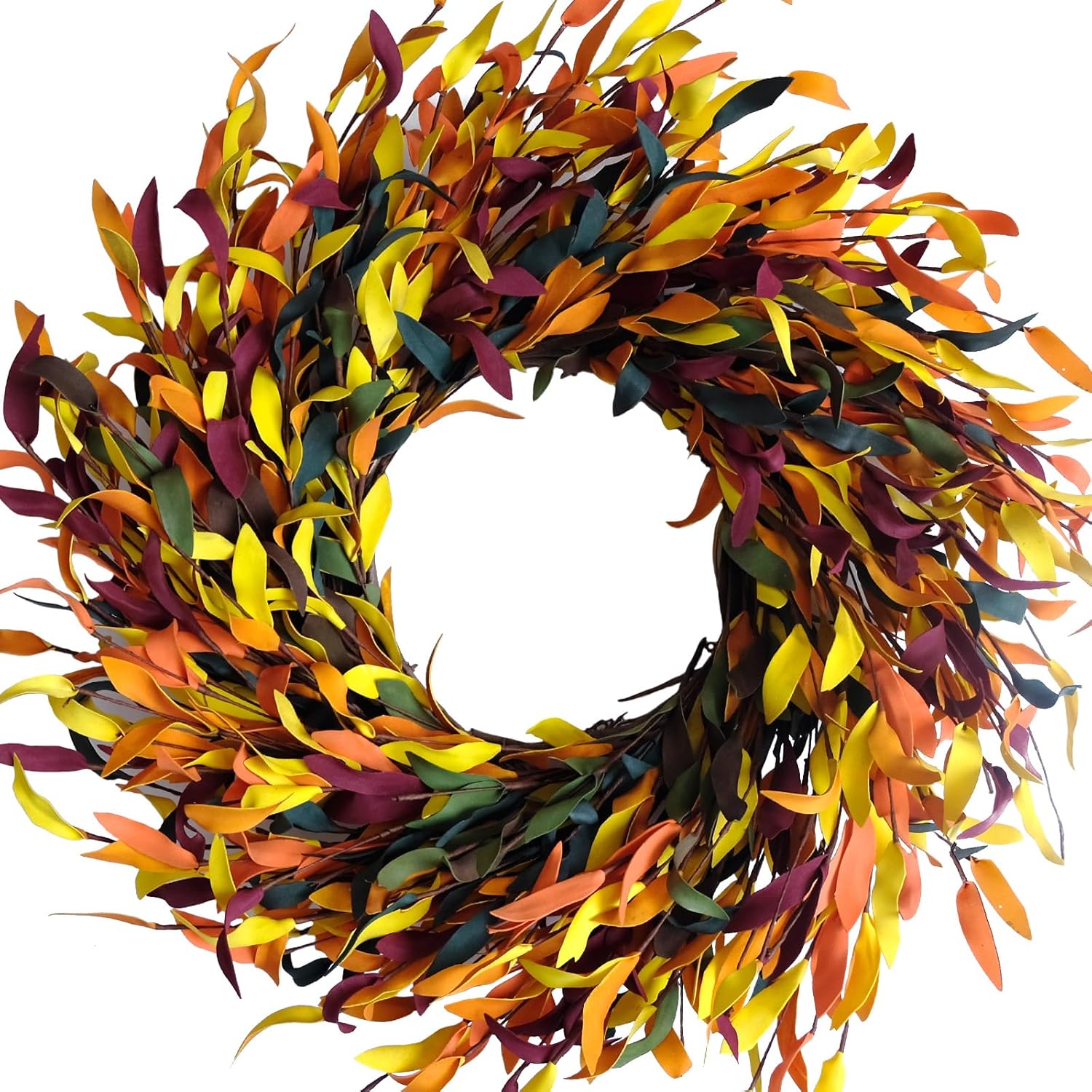 Bibelot Fall Leaf Wreath 20 Inch Autumn Decor