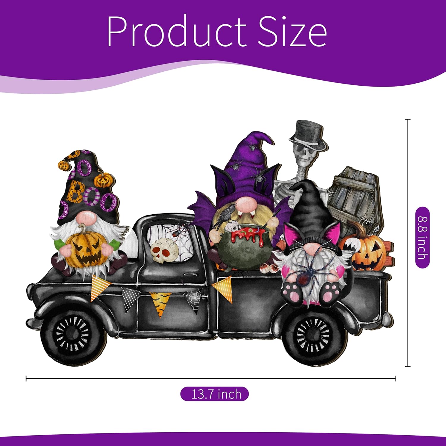 Halloween Door Welcome Sign with Rope and Wooden Design