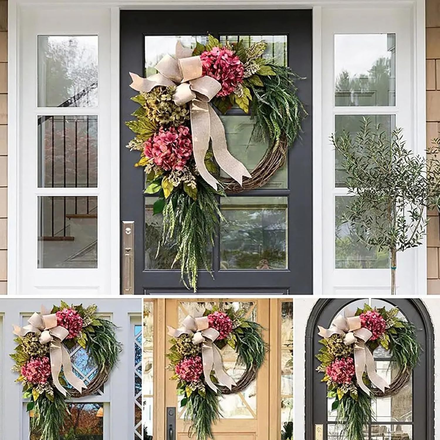 Spring Green Wreath Front Door Decor Accent