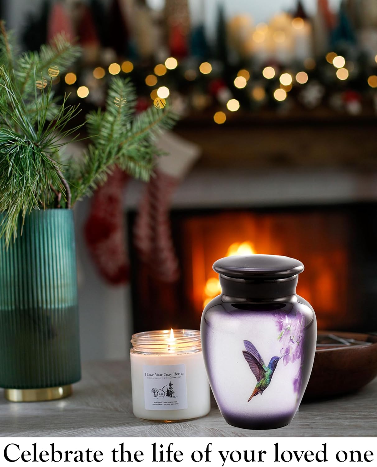 Hummingbird Mini Keepsake Urn Purple Cremation Urn