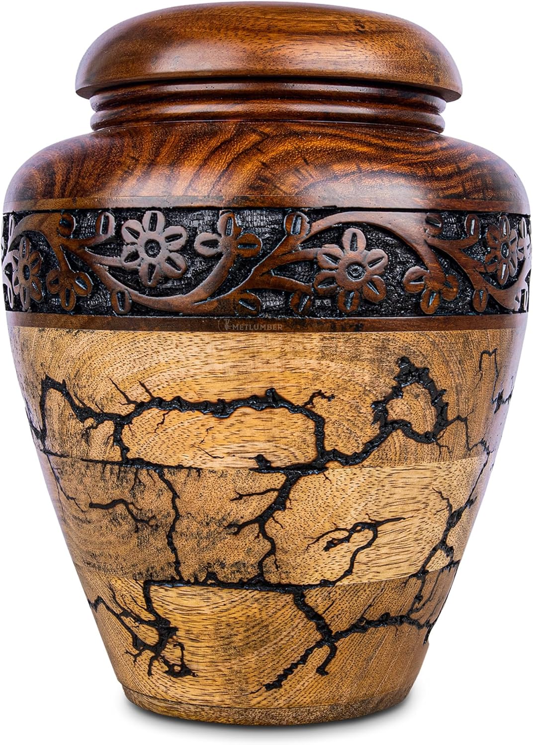 Premium Hand-Carved Wooden Cremation Urn