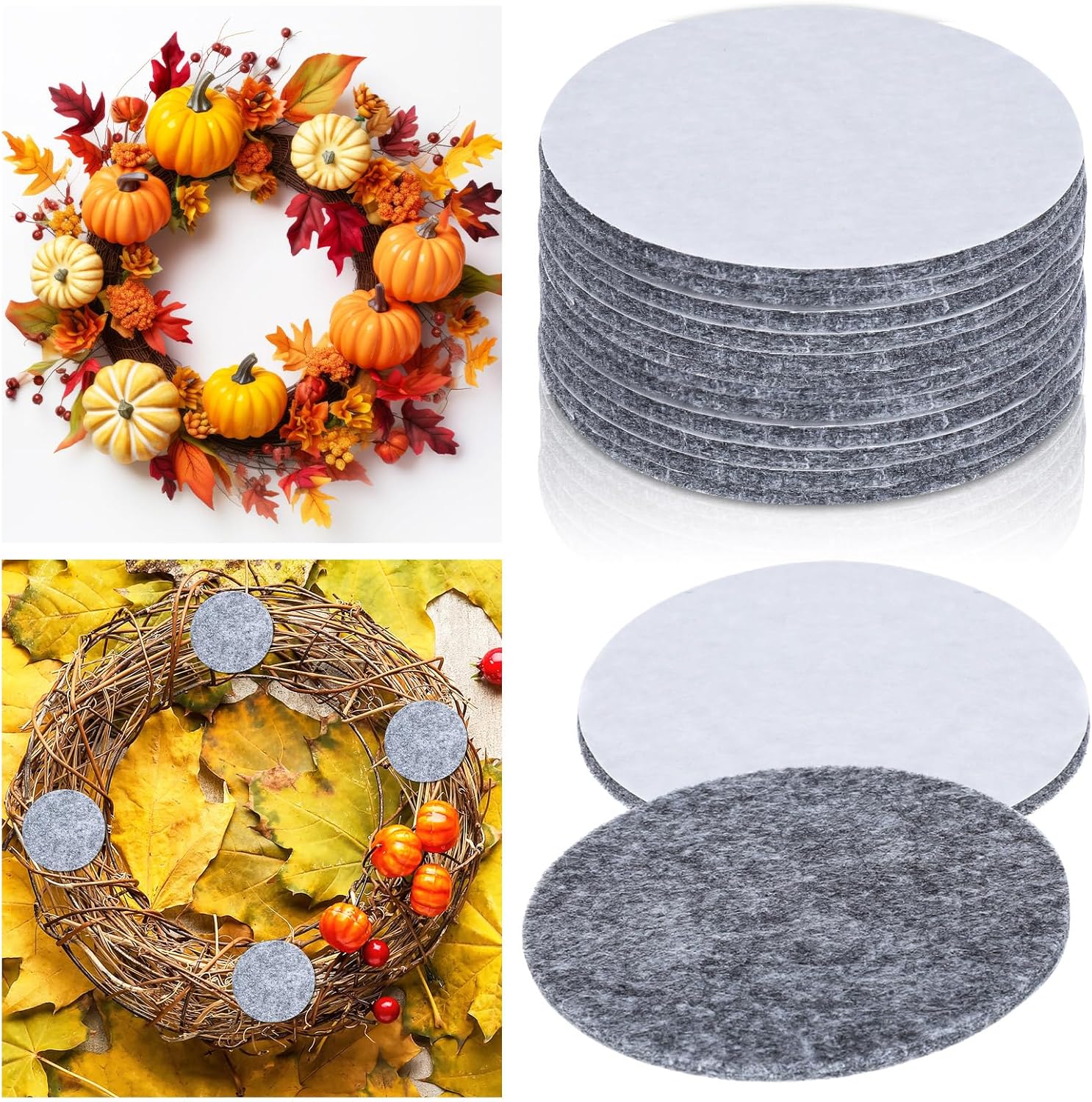 12 Pcs Grey Felt Door Wreath Pad Protector