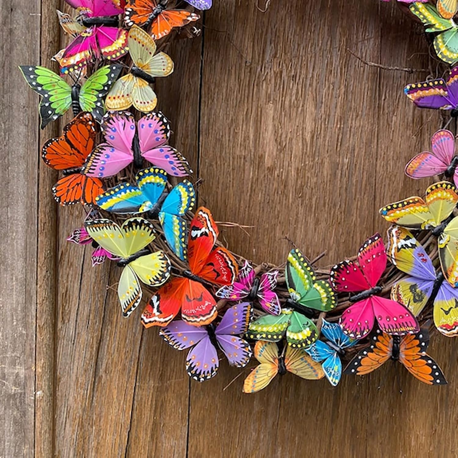 Butterfly Front Door Wreath with Artificial Tulips