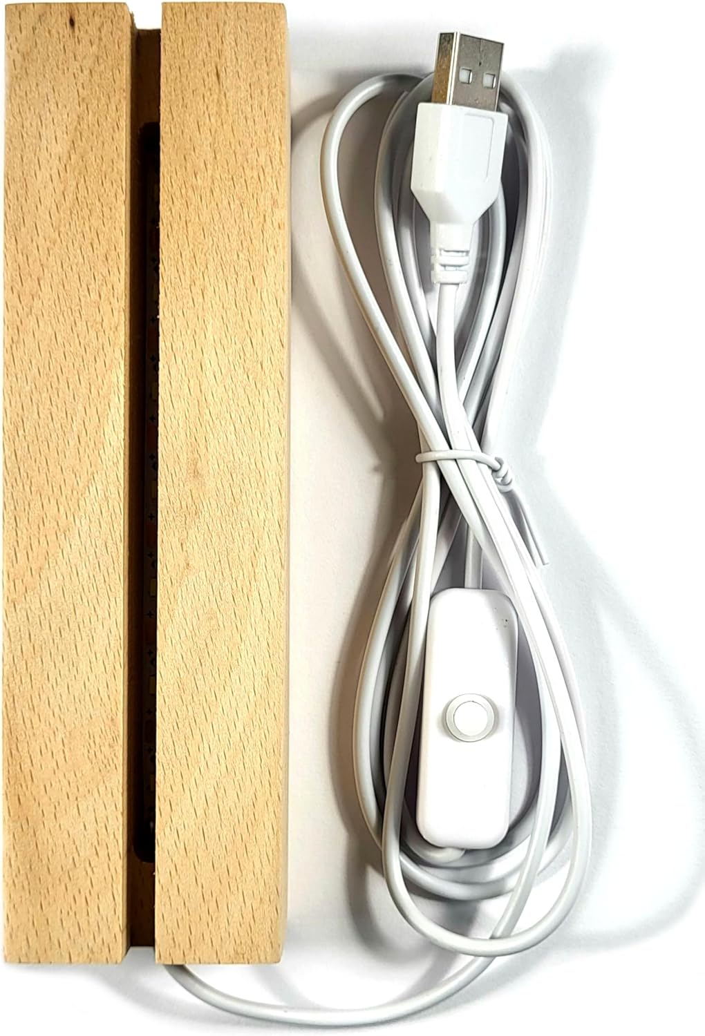 59 Inch Wooden Rectangle LED Display Base with USB Switch