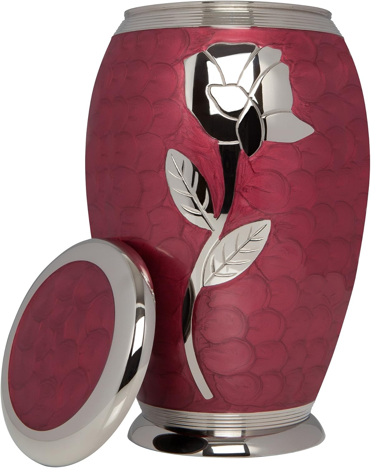 Red Rose Cremation Urn - Handmade Brass - Adult Size - Talia Model