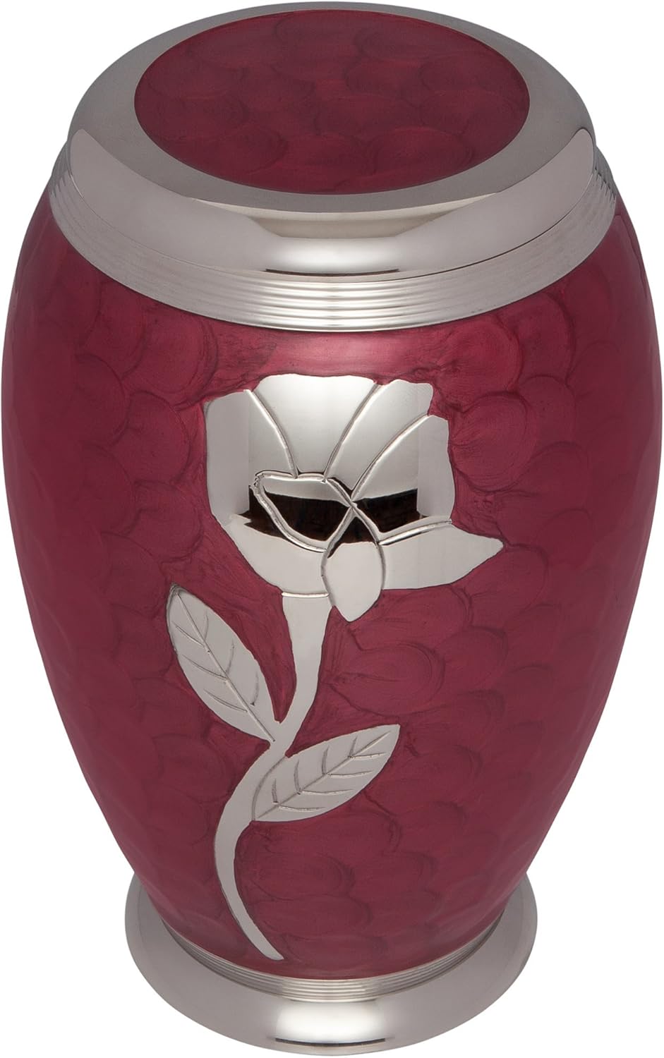 Red Rose Cremation Urn - Handmade Brass - Adult Size - Talia Model