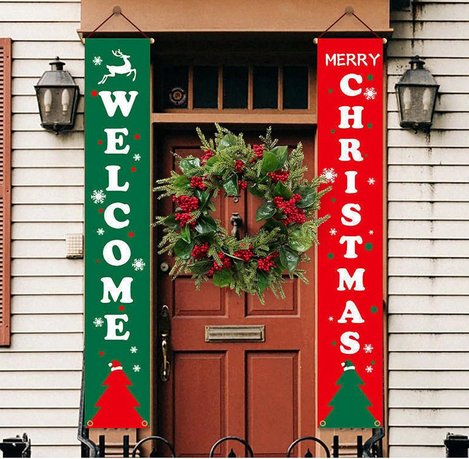 Welcome Wreaths for Front Door Set of 2