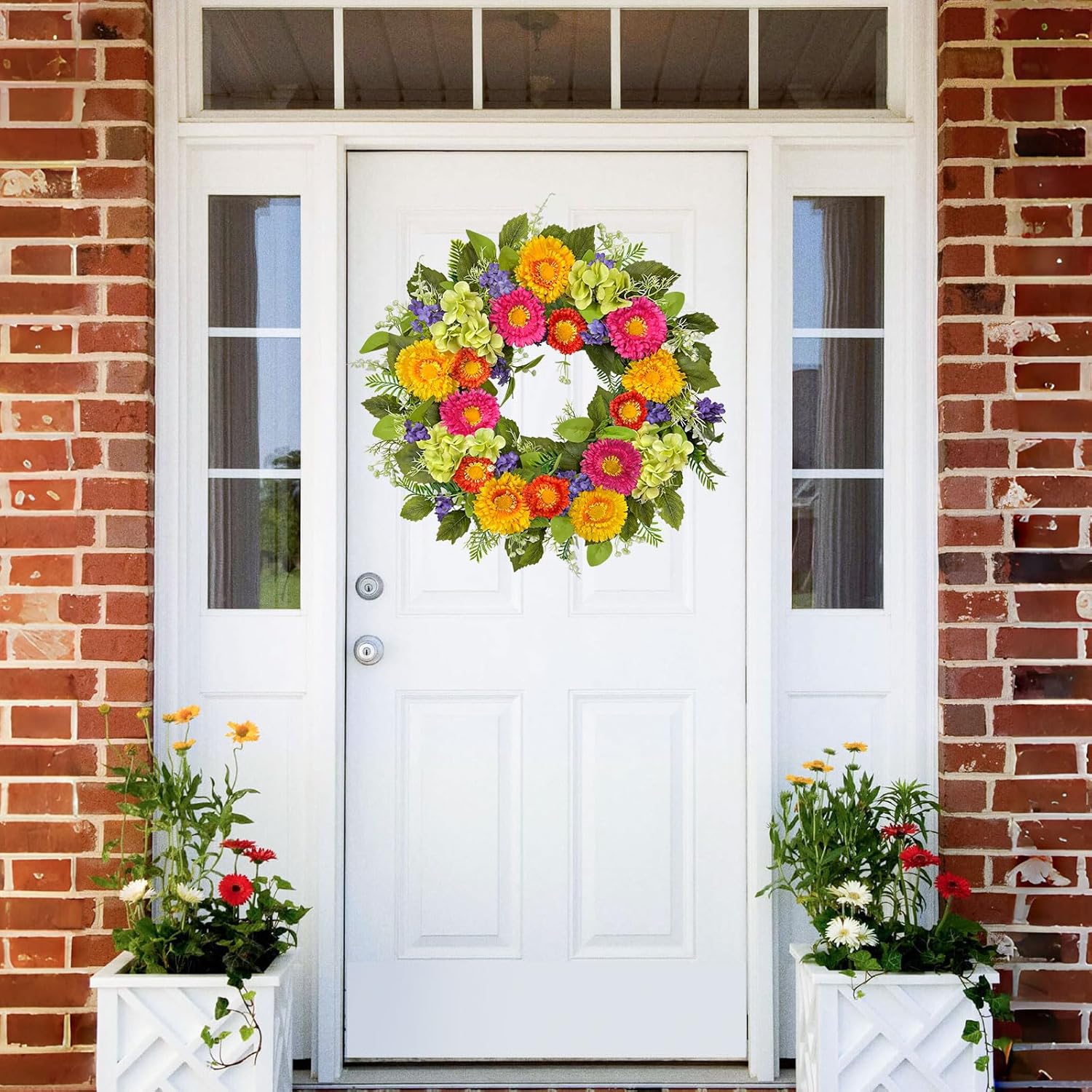 20 Inch Artificial Spring Wreath for Front Door