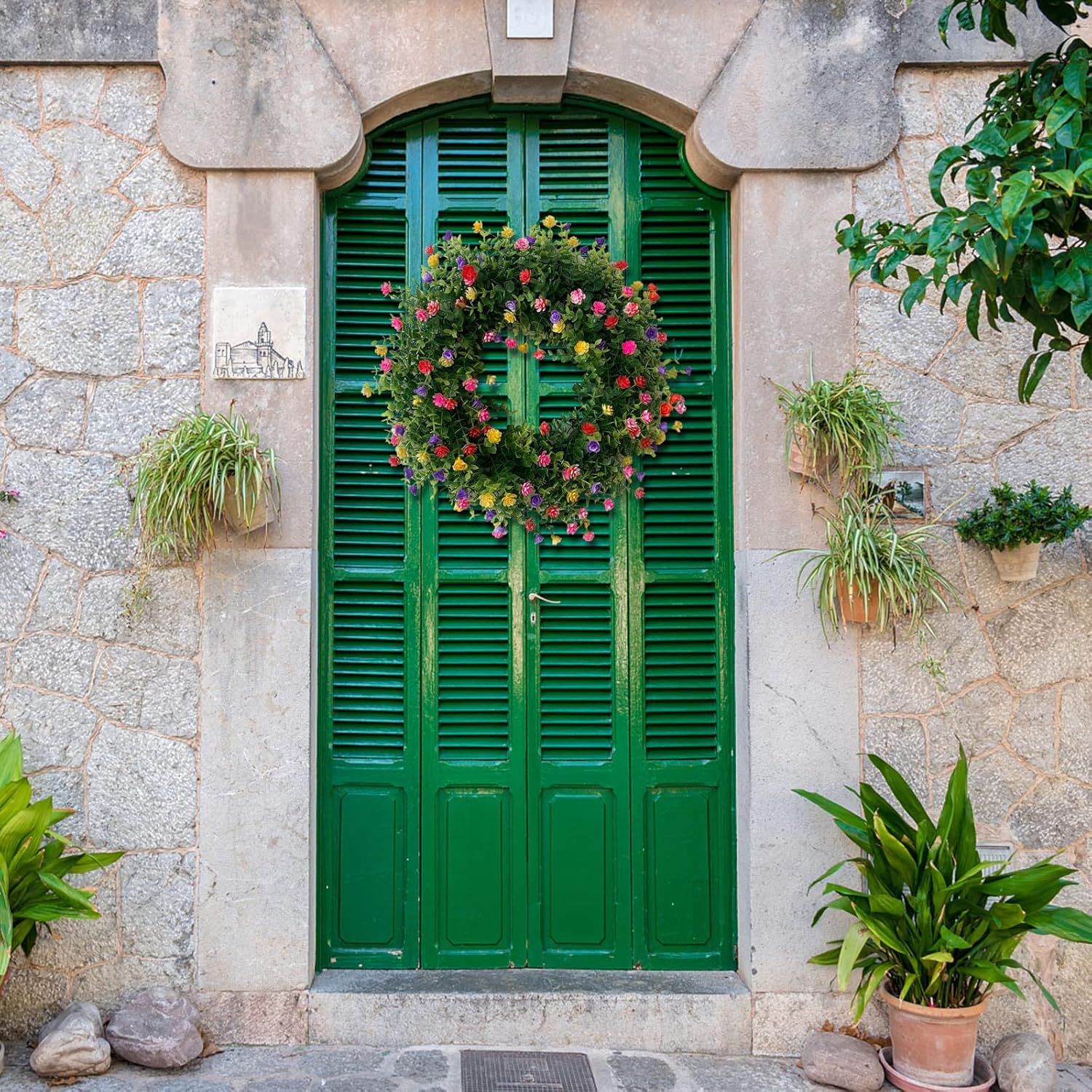 Cakina Valentine Front Door Color Wreath