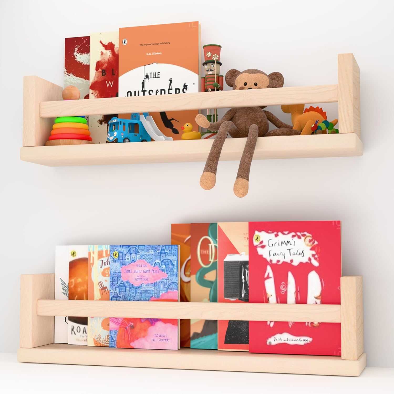 Floating Shelves 2 Pack 16 Inch Rustic Wood Wall Shelves