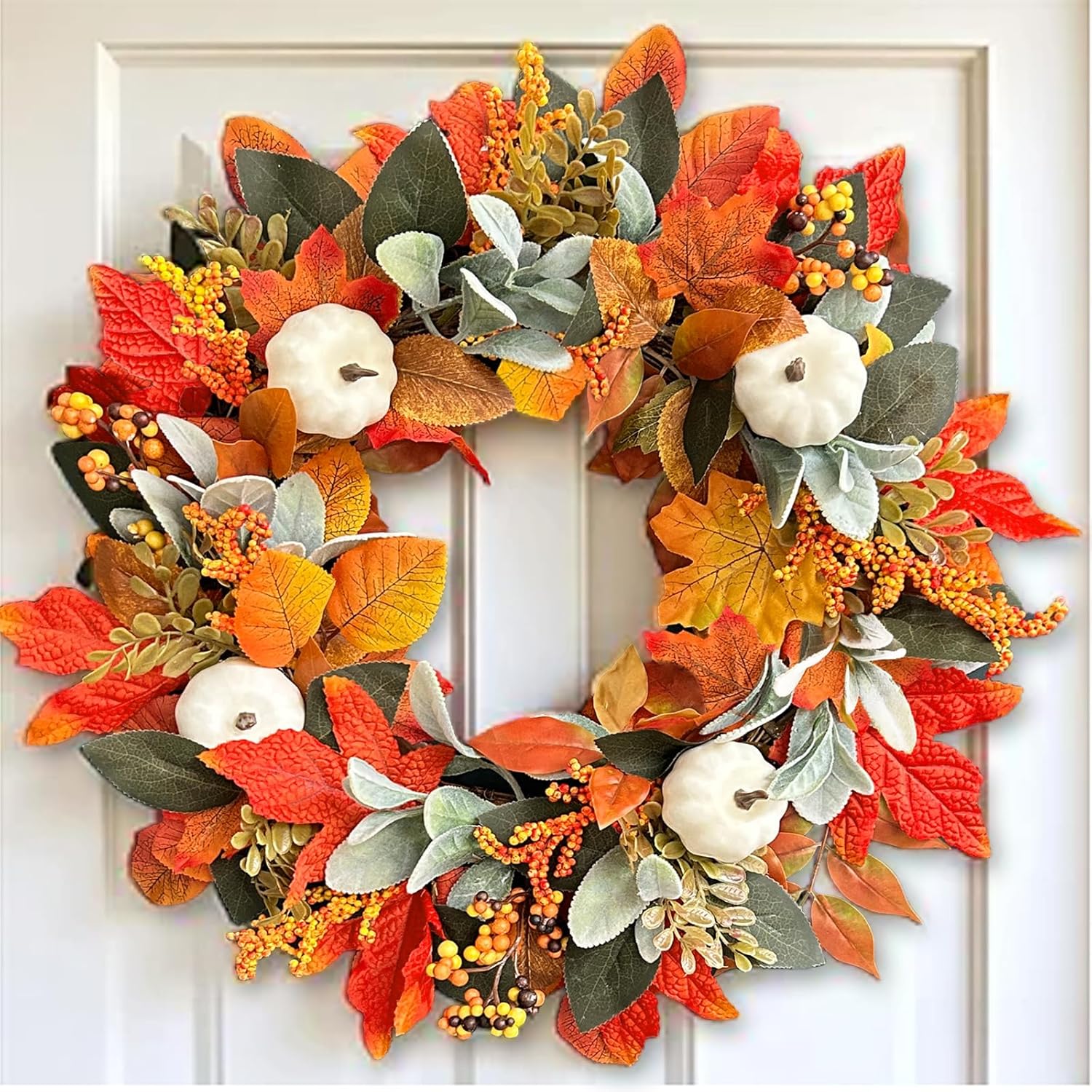 Waipfaru Fall Wreath for Front Door 22 Inches