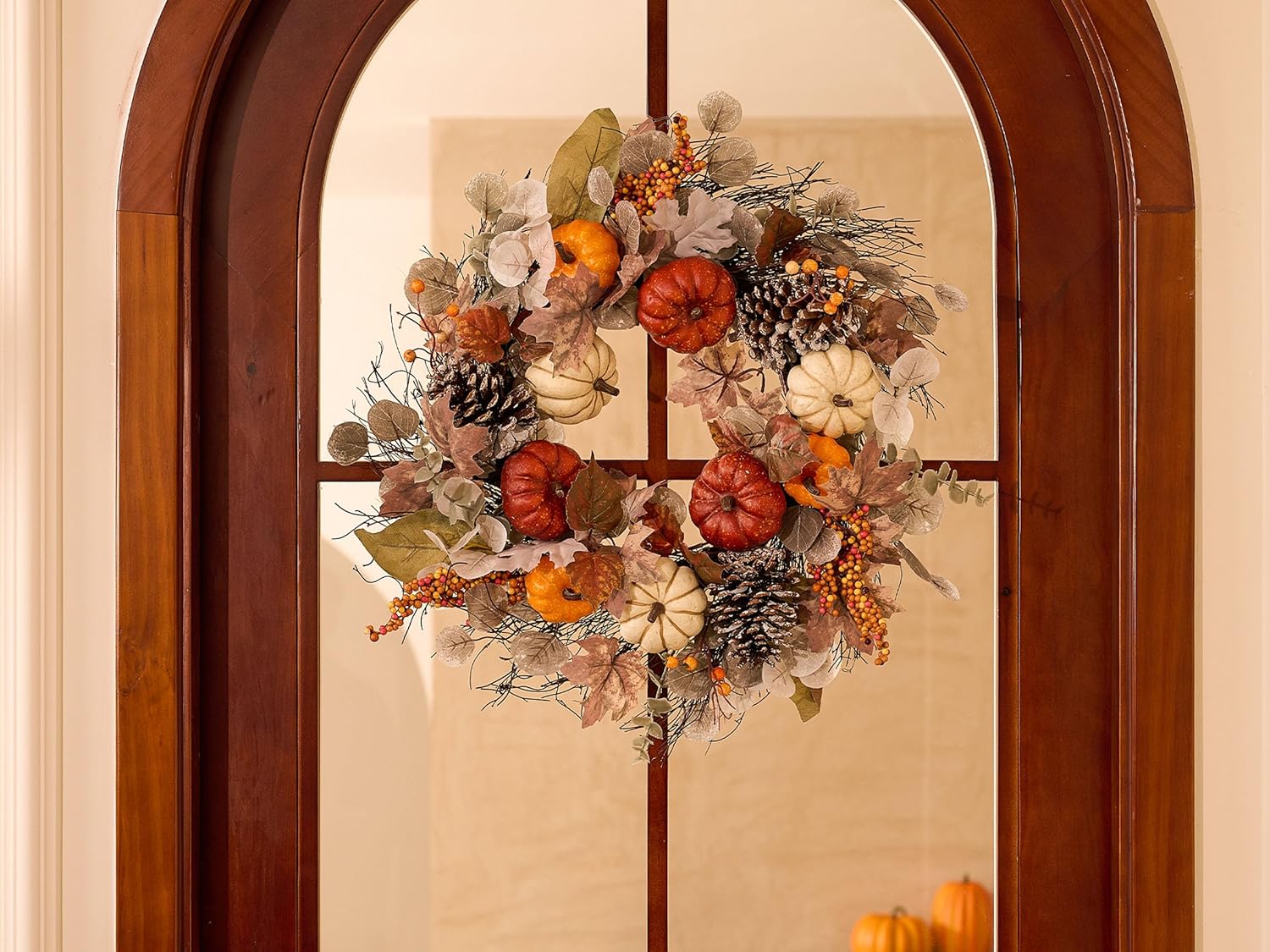 Valery Madelyn 24 Inch Eucalyptus Wreath with Lights